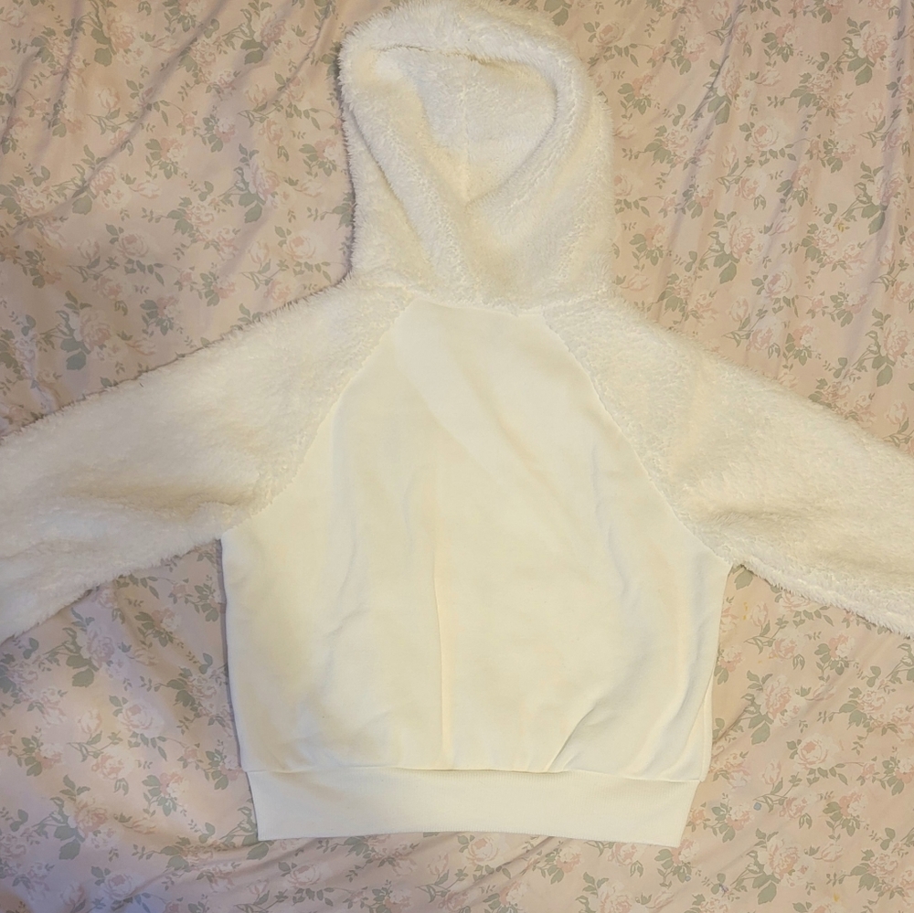 Shien Kids Zip Hoodie,size 5,white - Picture 3 of 3